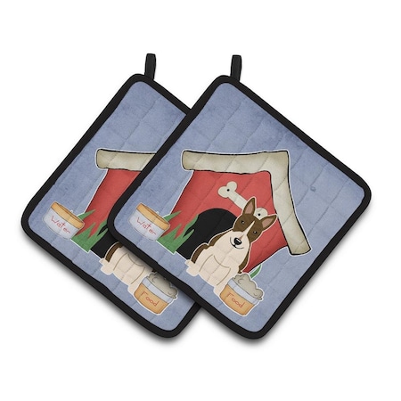Carolines Treasures Dog House Collection Bull Terrier Dark Brindle Pair of Pot Holders BB2890PTHD